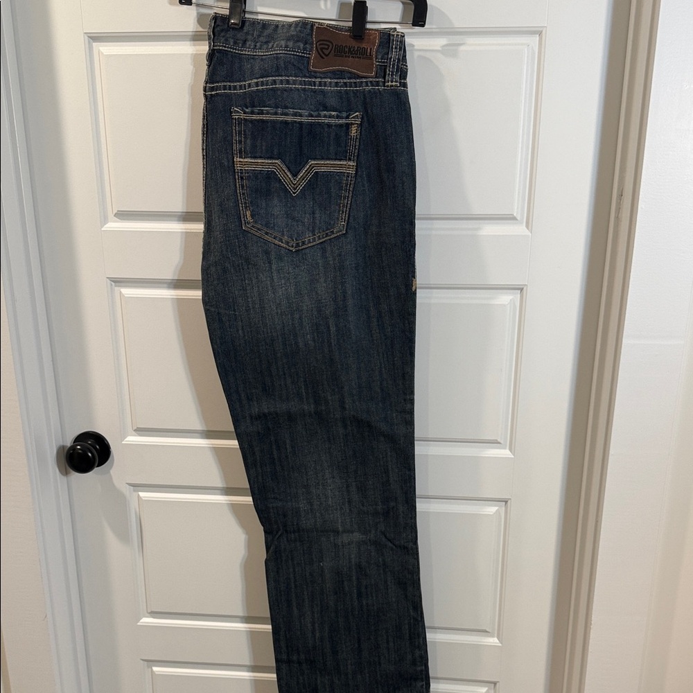 Rock and Roll Denim Jeans Double Barrel straight  42x32 NWOT